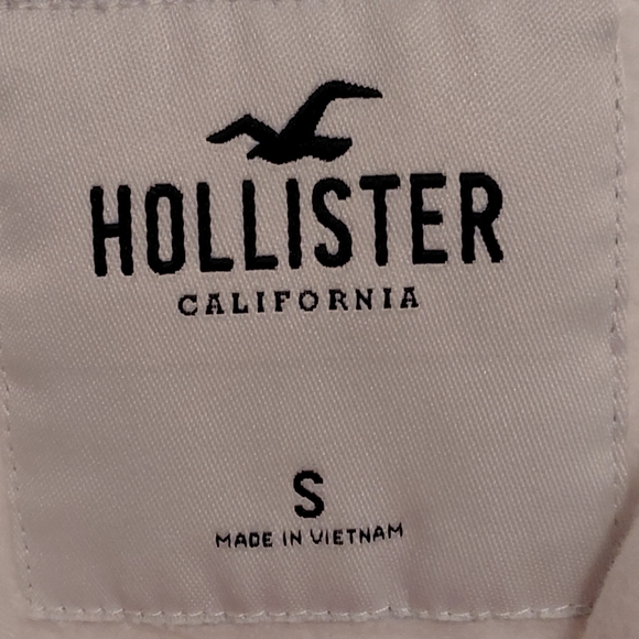 Hollister Womens White Cropped Hoodie with Heart and Wings Motif - Picture 3 of 3